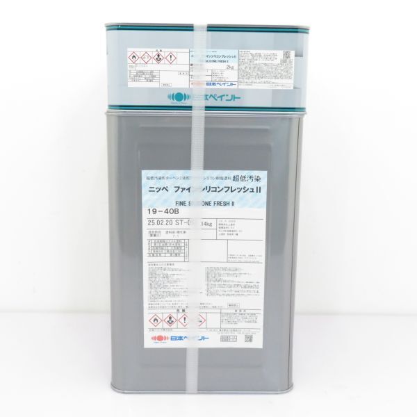 塗料◆日本ペイント ニッペ ファインシリコンフレッシュⅡ 16㎏ 19-40B 未開封・未使用品●S1174