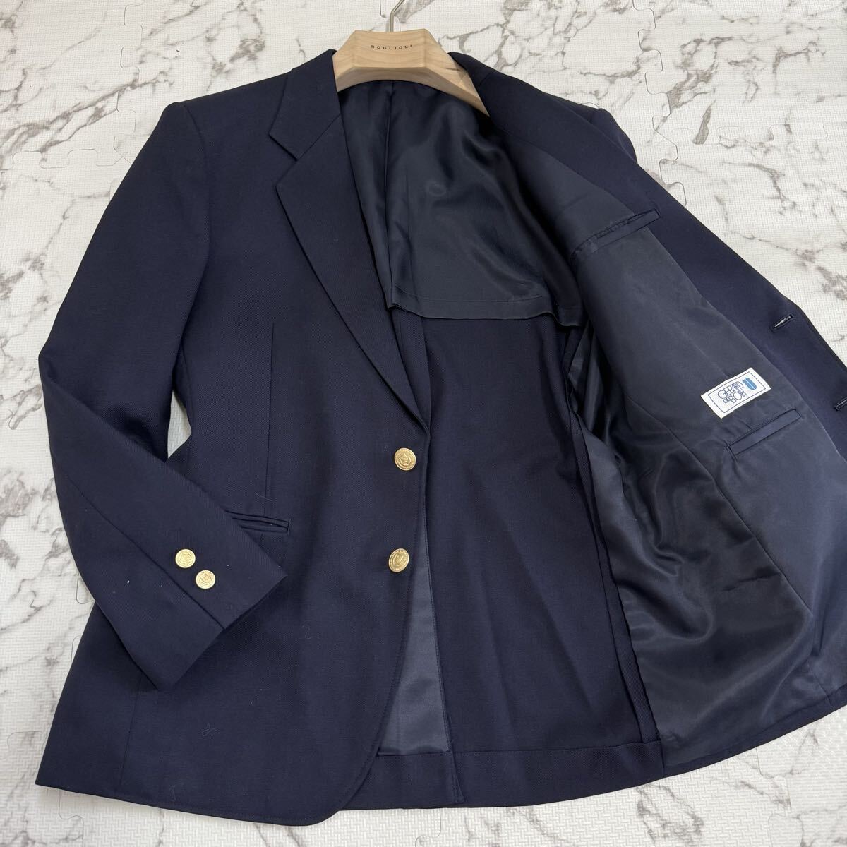 高級品/Mサイズ/ジェラール ドゥ ボス GERARD De BOTH ブレザー ゴールドボタン メンズ ネイビー 紺 日本製