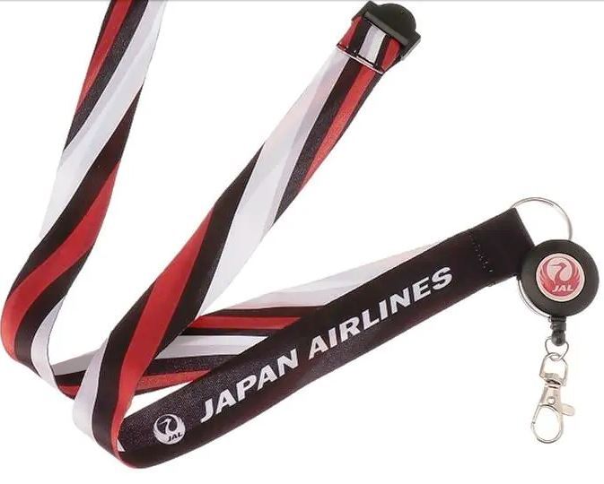 JAL CAスカーフ柄 ネックストラップ リール付き
