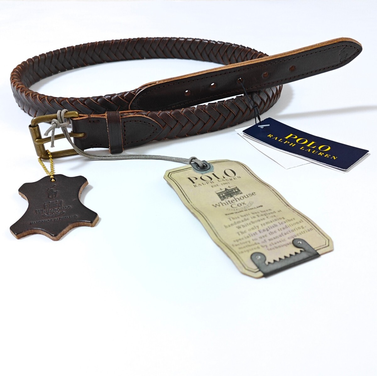 デッド！ホワイトハウスコックス コラボ ラルフローレン ブレーデッド レザー ベルト Ralph Lauren 国内正規品