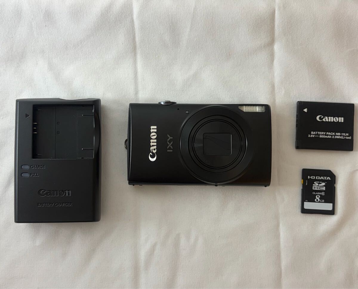 【ま4】★動作確認済★ Canon IXY 170 キャノン イクシ デジタルカメラ バッテリー チャージャー SDHCカード ブラック デジカメ
