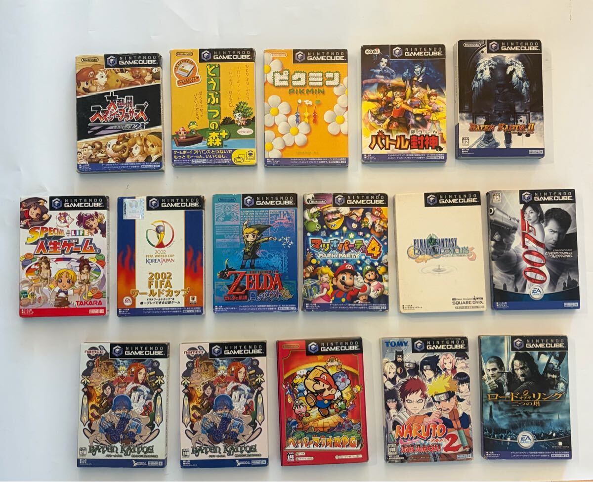 【ま141】GC ゲームキューブ ソフト16本セット 箱説付き スマブラDX★ゼルダ風のタクト★ピクミン★マリオ★ペーパーマリオRPG★動作未確認
