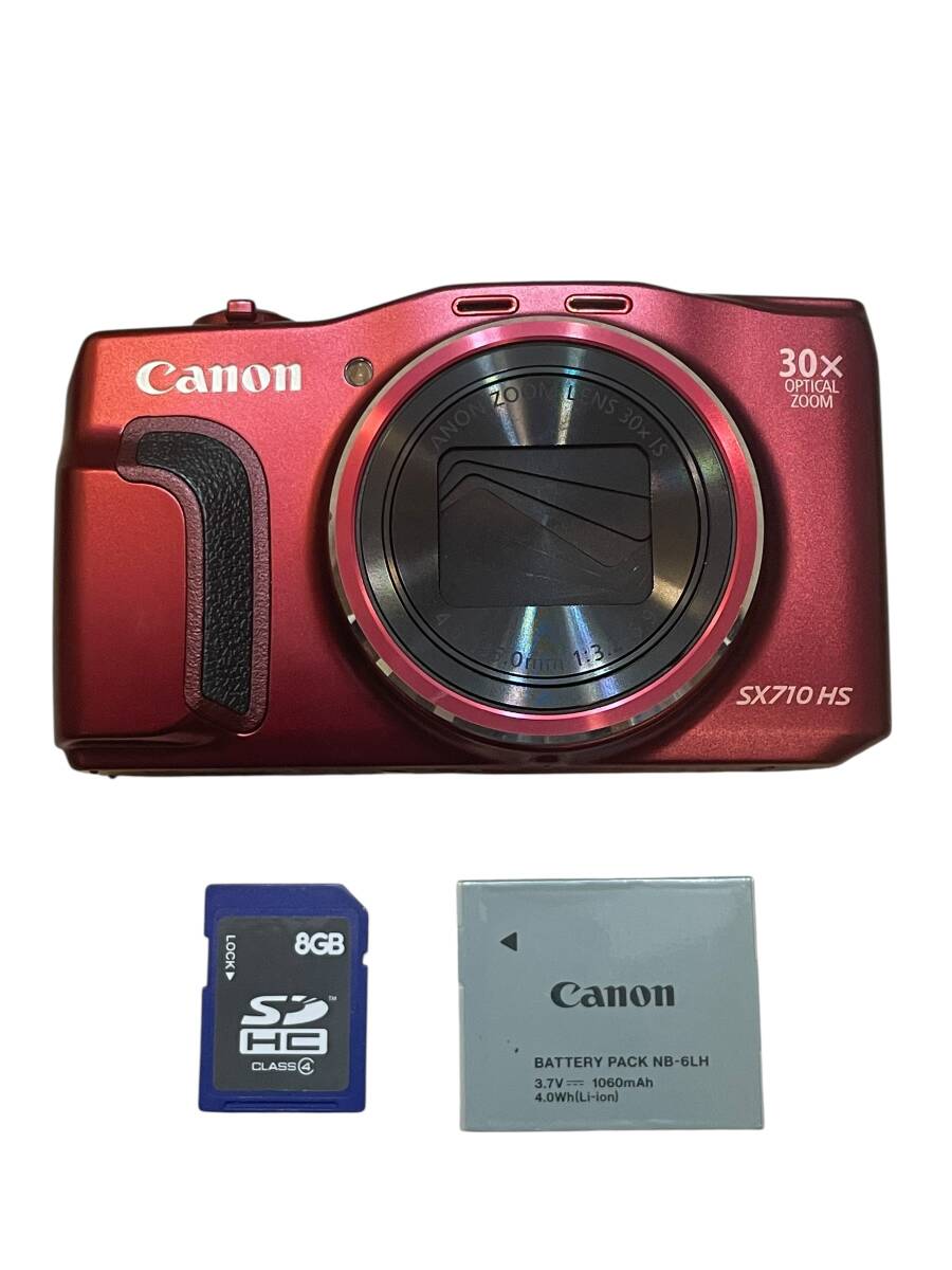 Canon PowerShot SX710 HS レッド　キャノン　コンパクトデジタルカメラ　バッテリー付　動作確認済み　外装美品