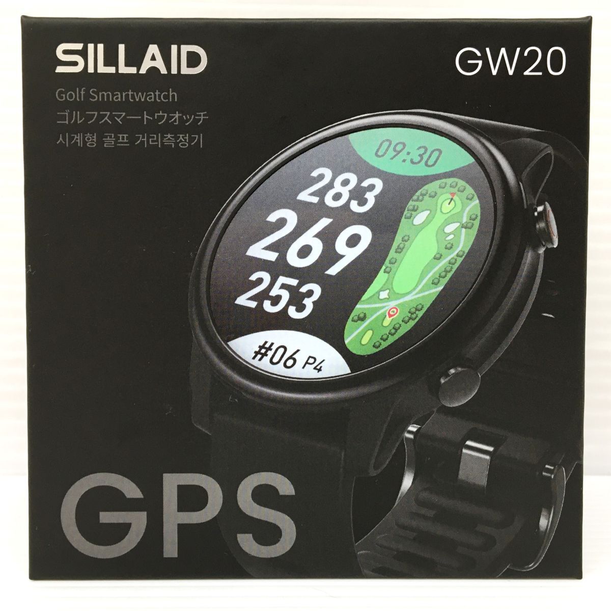 K21-666-113【美品/送料無料】SILLAID GW20 ゴルフ距離計 ゴルフスマートウォッチ 47.5mm 有機EL(AMOLED)ディスプレイ ゴルフナビ
