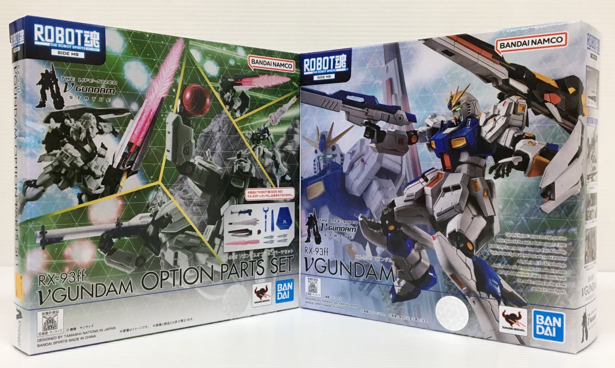 S11-197-065【未開封/送料無料】ROBOT魂 〈SIDE MS〉 RX-93ff νガンダム ＋ オプションパーツセット バンダイ フィギュア 2点セット