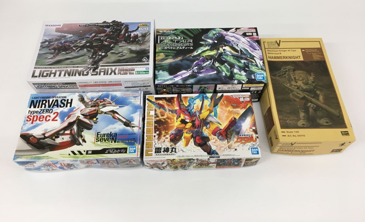 S11-202-066【未組立】ロボット系 プラモ 5点(ライトニングサイクス マーキングプラスVer. /ゼーガペイン アルティール/ハンマーナイト)他