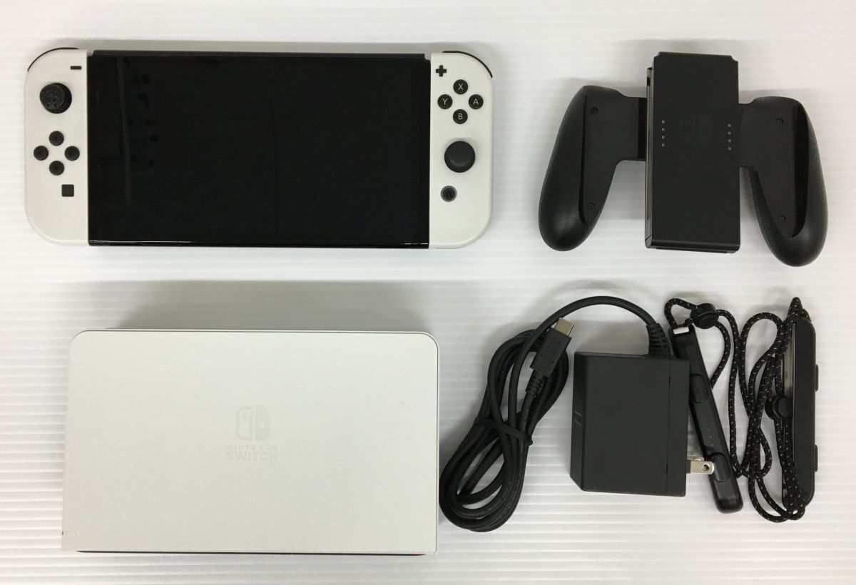 S11-183-049【中古現状品/送料無料】Nintendo Switch(ニンテンドースイッチ) 有機ELモデル Joy‐Con/ドック:ホワイト ※欠品有/初期化済み