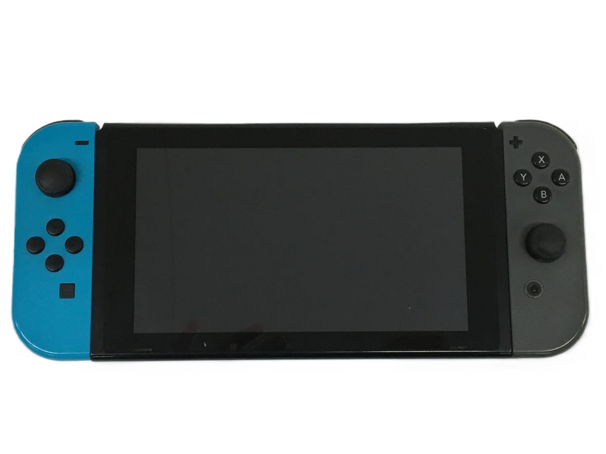 S11-182-049【中古現状品/送料無料】Nintendo Switch(ニンテンドースイッチ) MOD.HAC-001 初期型 Joy-Con:ネオンブルー/グレー ※初期化済