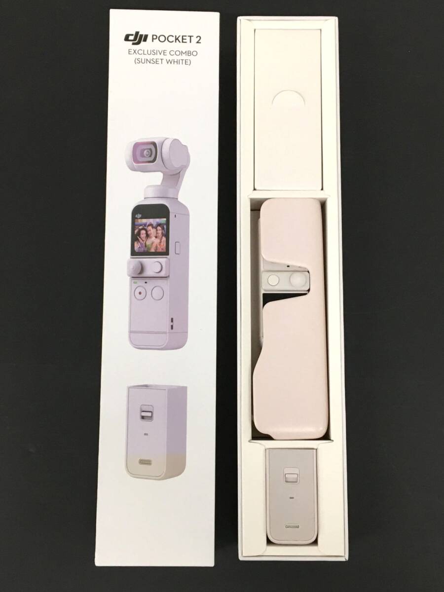 K10-918-099【動作品/送料無料】DJI Pocket 2 Exclusive Combo (Sunset White) OP2CP4 Vlogアクションカメラ
