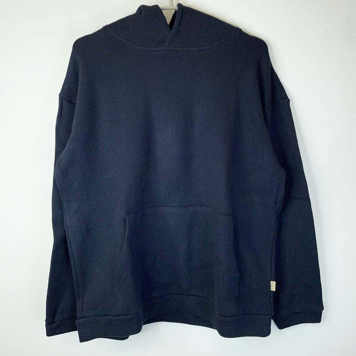 【中古】Almond アーモンド サーフボードデザイン KNIT HOODIE ニット フーディ パーカー S ネイビー IV2156 メンズ
