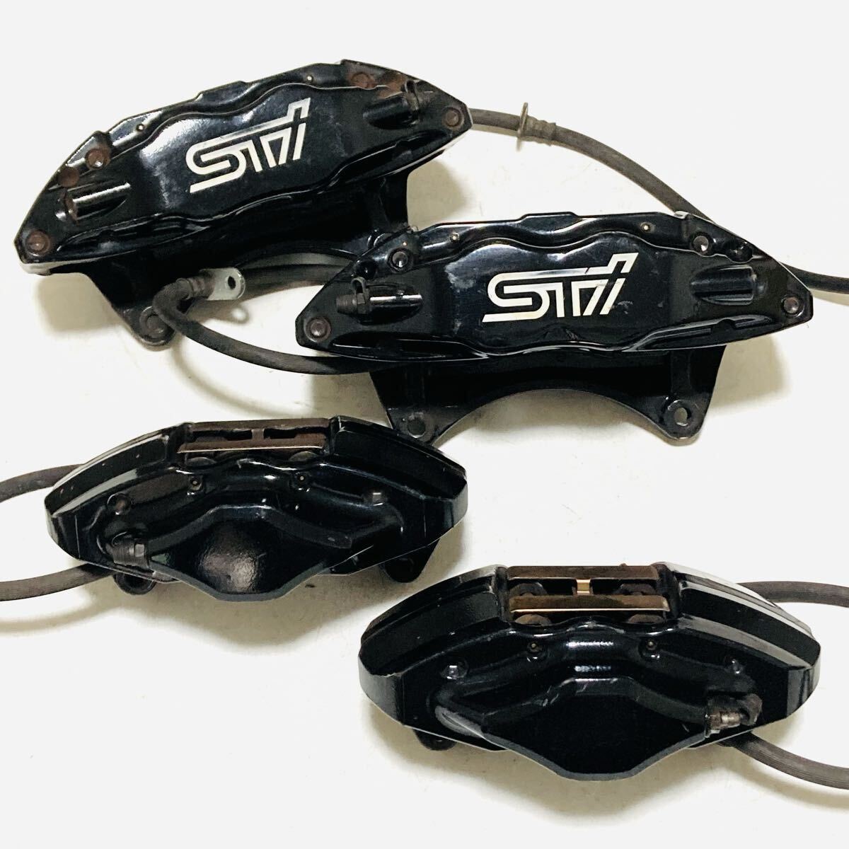 ◆SUBARU スバル GRF GVF インプレッサ WRX STi 純正 brembo ブレンボ 対向 4POT 2POT キャリパー ブレーキキャリパー 前後 1台分 GRB GVB