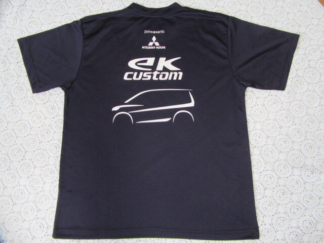 三菱モータース 半袖Tシャツ ek wagon　ストレッチ　濃紺　L 