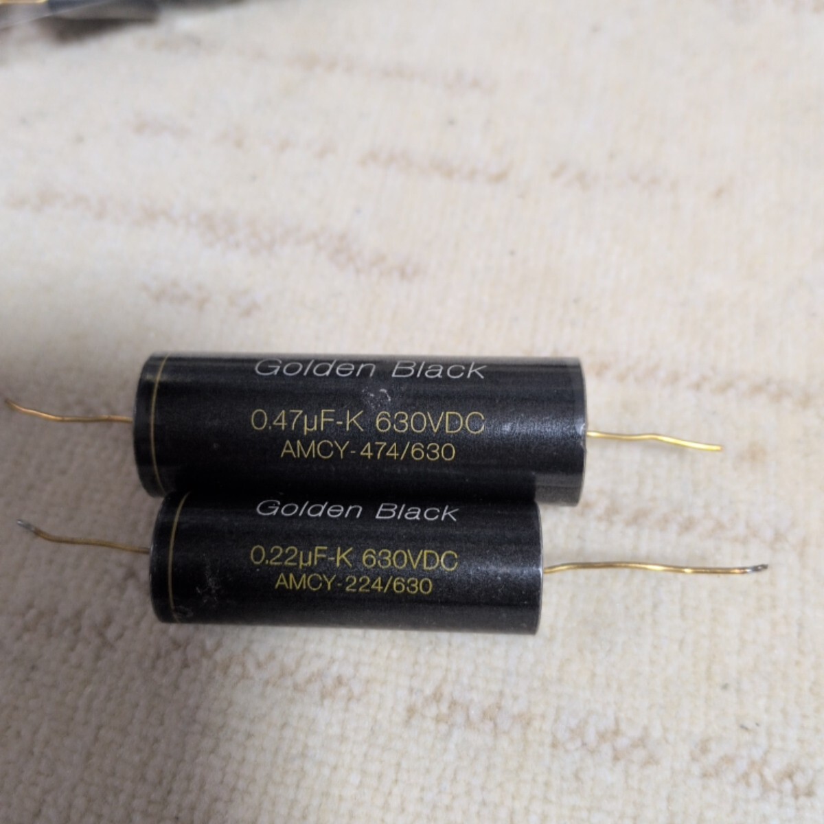 アムトランス　Golden Black アルミ箔オイルコンデンサ 0.47μF-K 630VDC と 0.22μF-K 630VDC 2個セット　