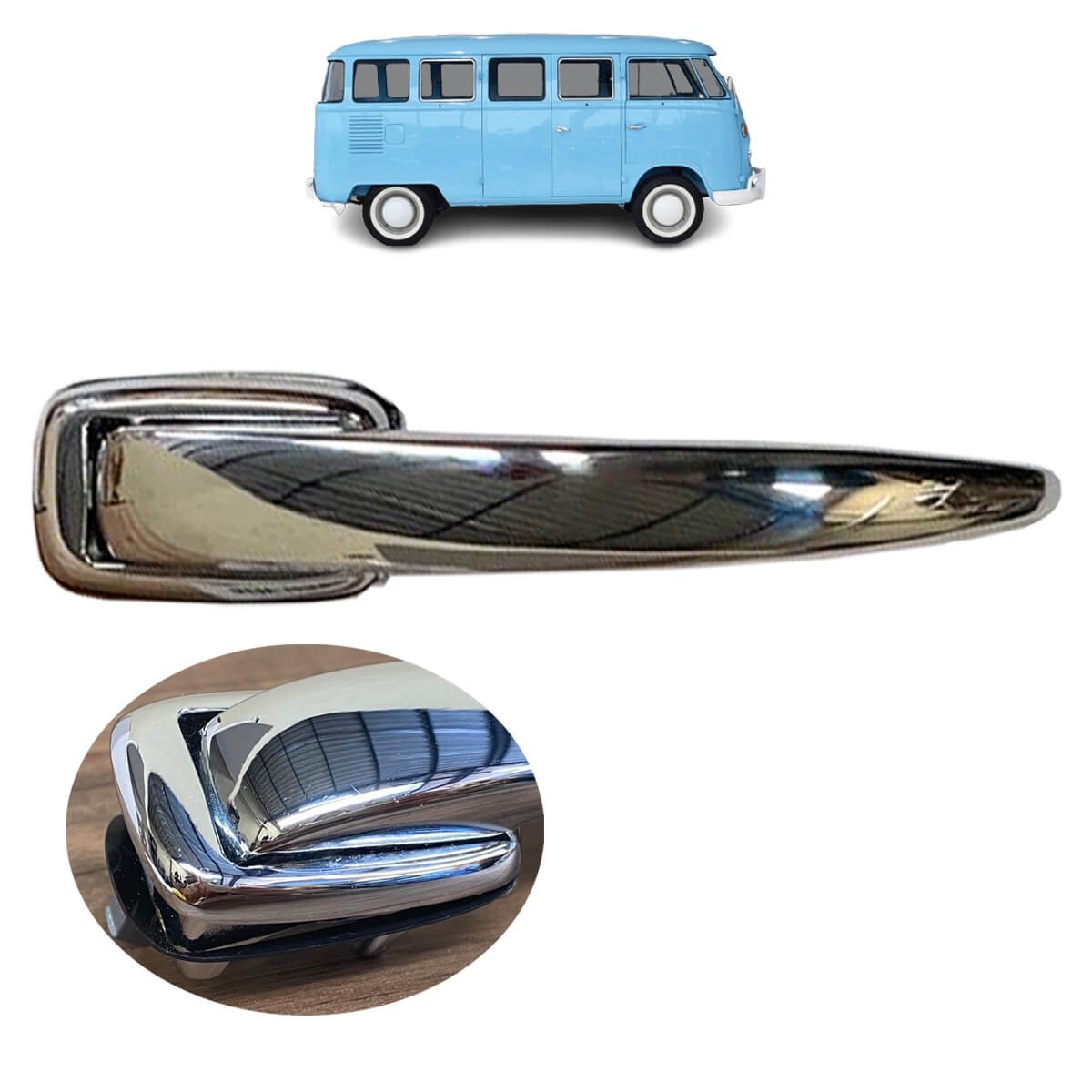 外装 アウター フロント サイド ドア ハンドル クローム メッキ キーレス 空冷ＶＷ VW T1 ビートル T2 スプリットバス ～1960年式