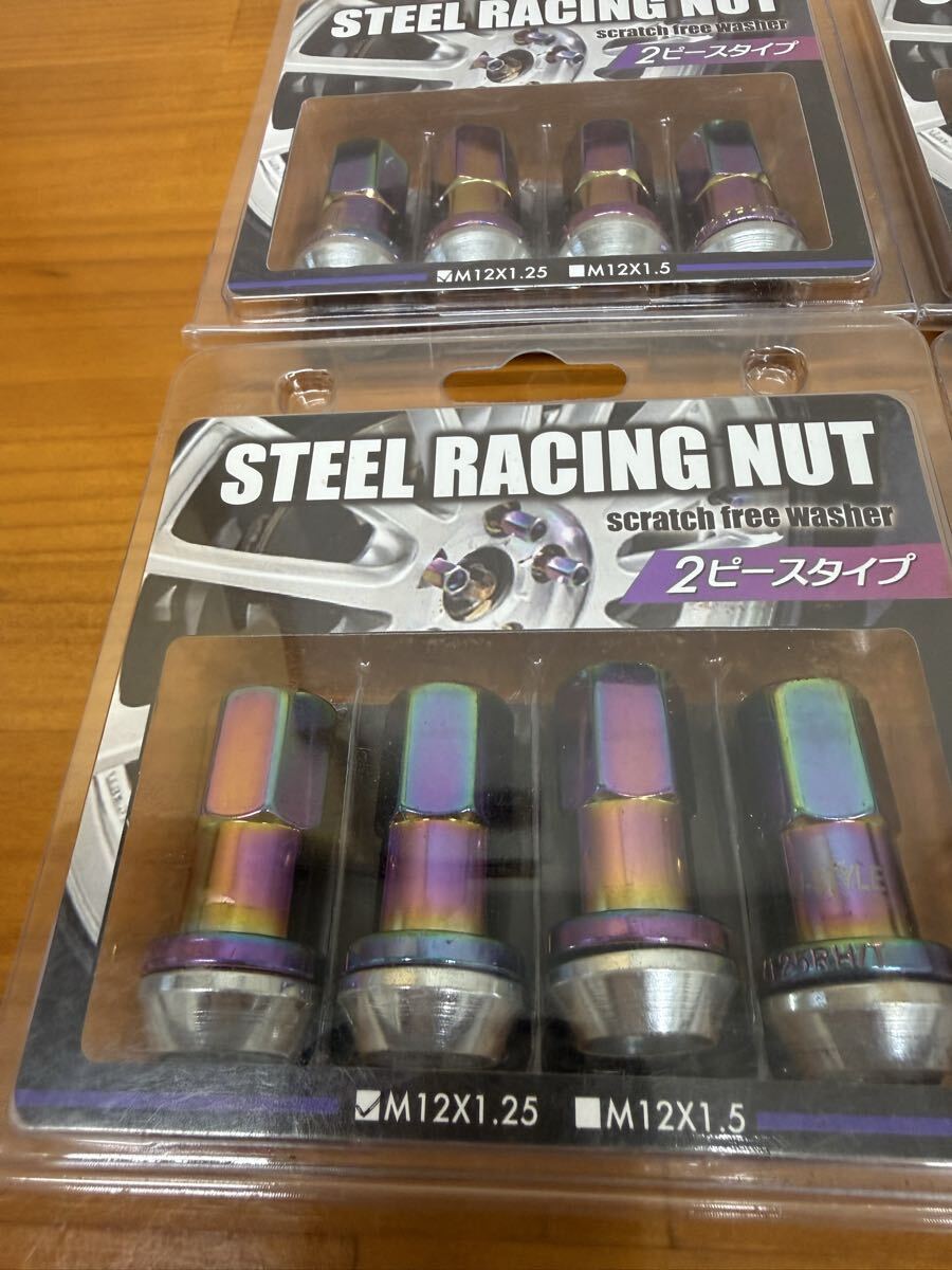 レーシングホイールナット　２ピースタイプ　M12×P1.25　16個セット　スズキ　ニッサン　スバル