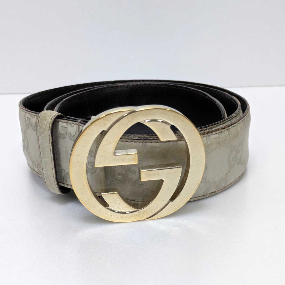 Dz382552 グッチ ベルト インターロッキングG 114876 479610 メンズ GUCCI 中古