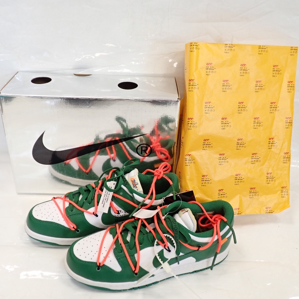 Th665234 ナイキ×オフホワイト 靴 スニーカー Dunk Low ダンクロー CT0856-100 グリーン系 28.5cm NIKEOff-White 未使用