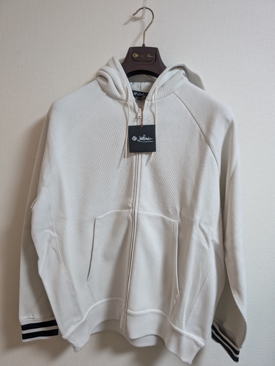 【新品】ロロピアーナ　Loro piana 藤原ヒロシ コラボ パーカー　白　 ジップアップパーカー フーディーブラック スウェット　フラグメント