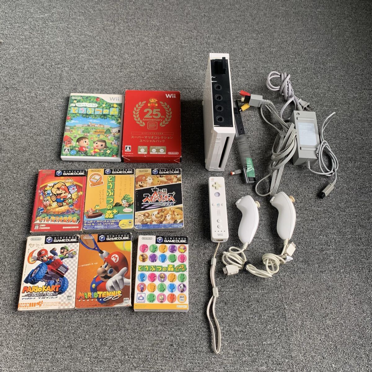 ◯【売り切り】Wii&Wiiソフト＆ゲームキューブソフト まとめ 9点 マリオ スマブラ どうぶつの森など ※通電確認済み