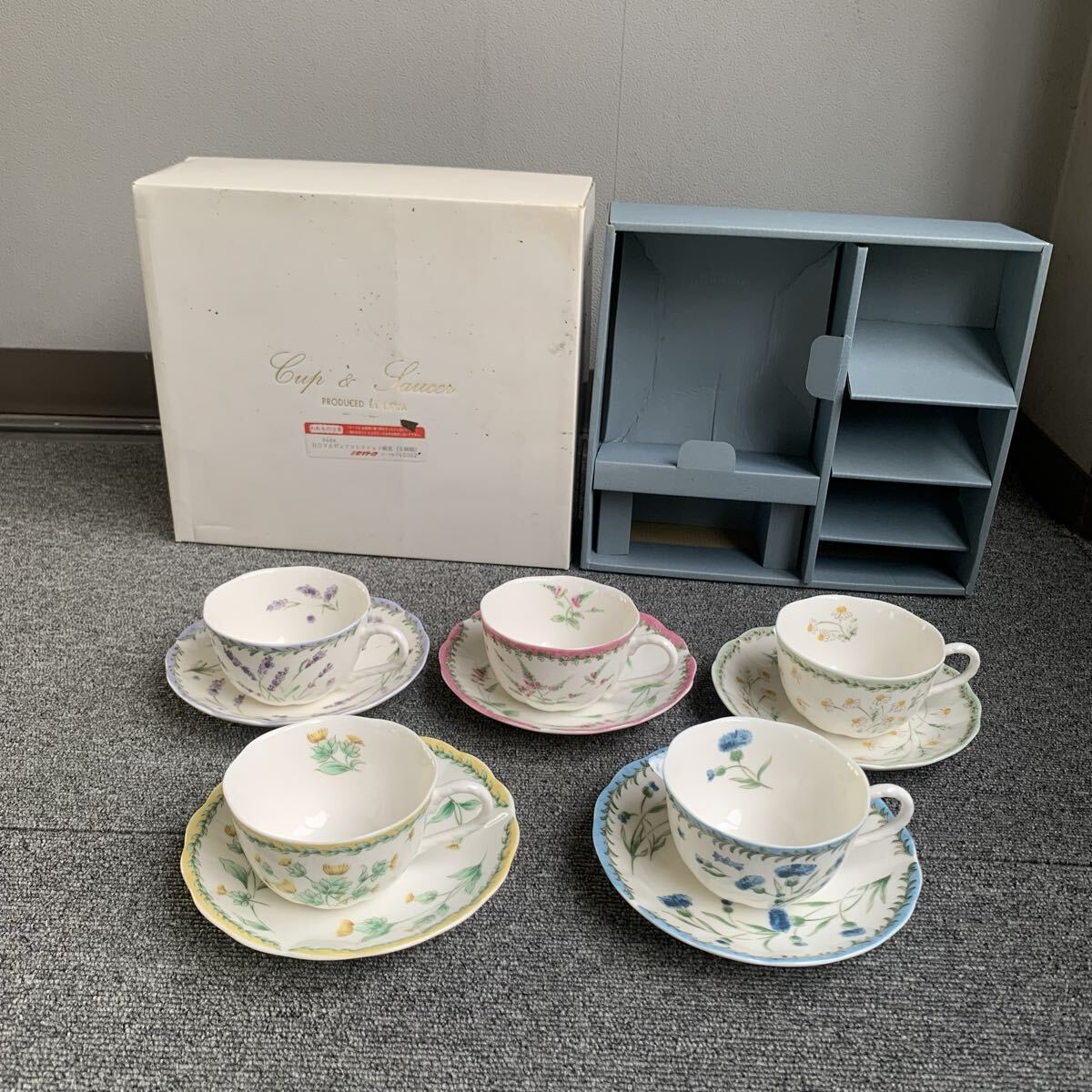 ☆【売り切り】HOYA(ホーヤ) カップ＆ソーサー 5点セット 碗皿