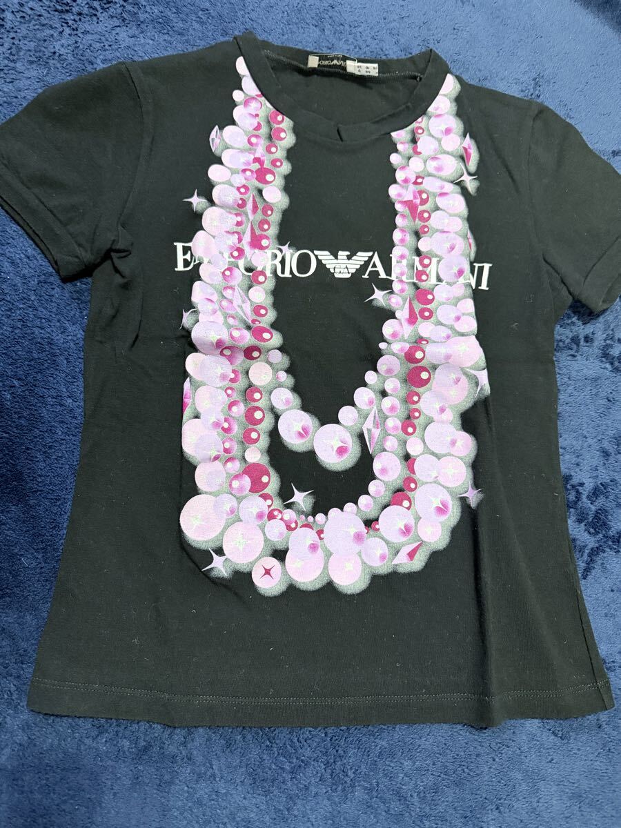 EMPORIO ARMANI エンポリオアルマーニ Tシャツ ブラック ピンク