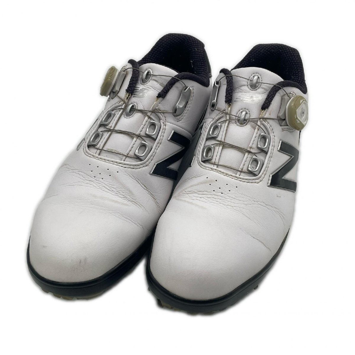 coco 中古 ニューバランスゴルフ New Balance golf ゴルフシューズ 26.5cm ホワイト×ブラック BOA [MG1001WB] K034078
