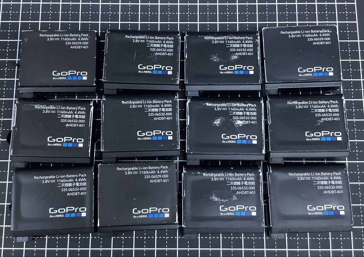 【ジャンク品】GoPro 純正バッテリー AHDBT-401 12個 動作未確認