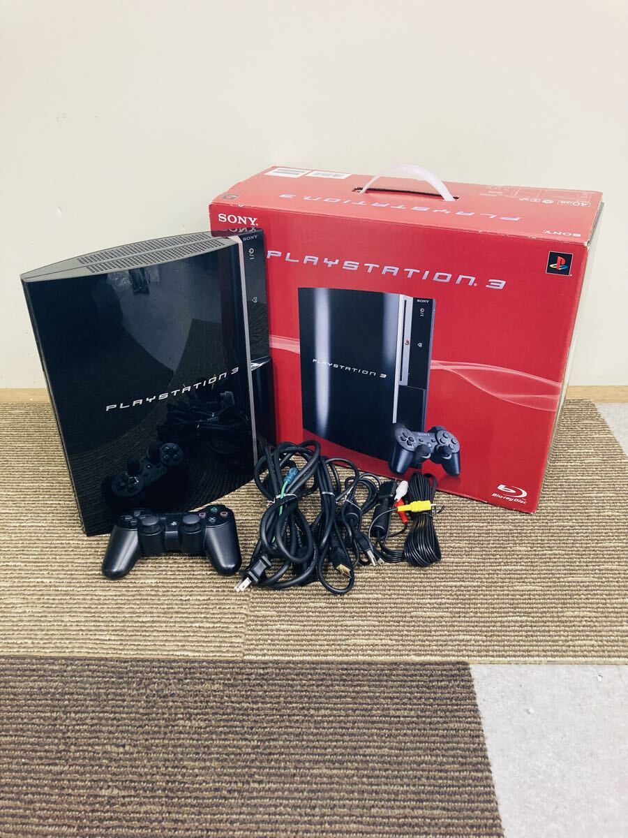 □ SONY PS3 CECHH00 ソニー プレイステーション3 PlayStation3 プレステ3 ゲーム機 本体 CECHZC1J コントローラー付き 箱付 通電確認済み