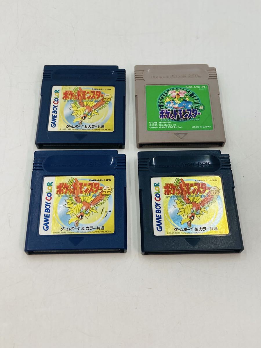 ◯ 【ゲームソフトまとめ】 Nintendo GAMEBOY COLOR ソフト ポケットモンスター 金 緑 ゲームボーイ GB ポケモン pokemon 4点まとめ