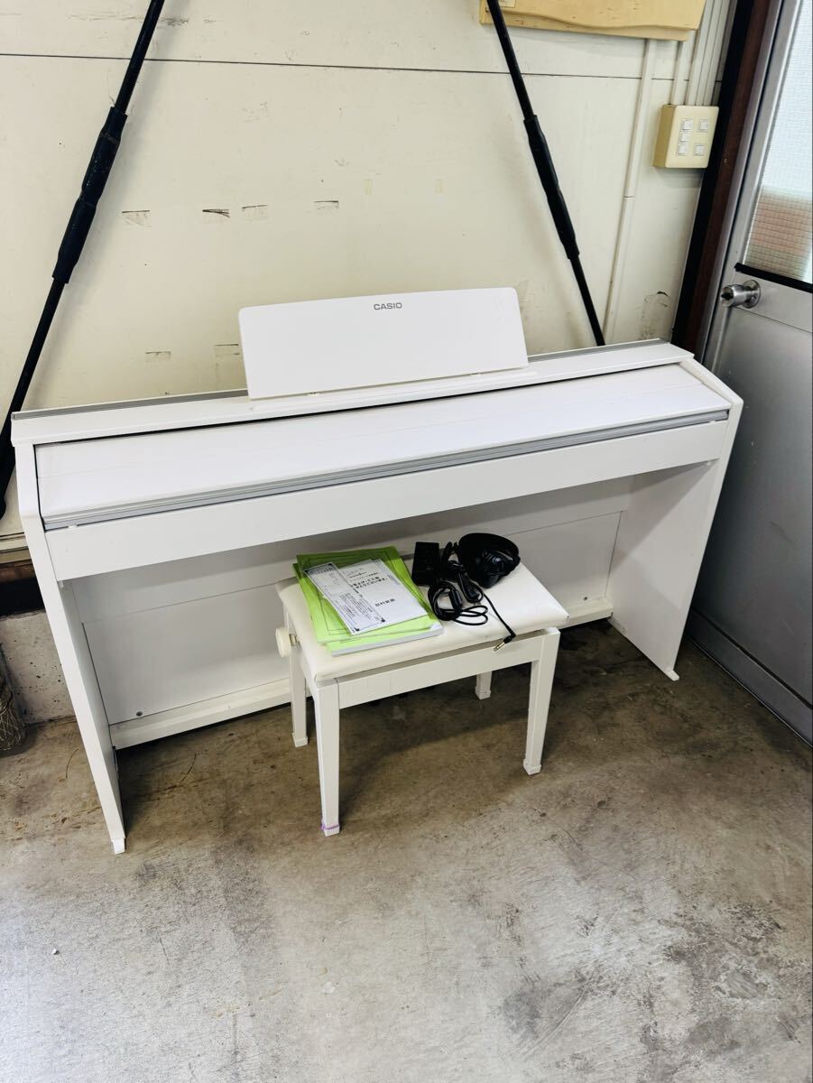 ♪ CASIO Privia PX-2000GP 2018年製 カシオ プリヴィア 電子ピアノ 鍵盤楽器 楽器用品 ホワイト系色 電源コード有 椅子付 通電動作確認済 