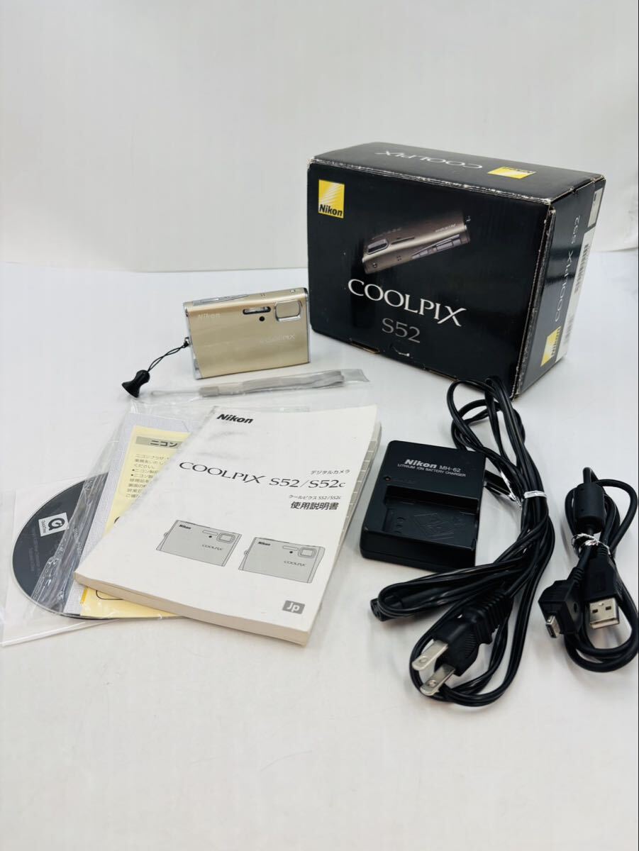 ☆ Nikon COOLPIX S52 ニコン クールピクス コンパクトデジタルカメラ コンデジ デジカメ 箱付 チャージャー付 取扱説明書付 通電確認済