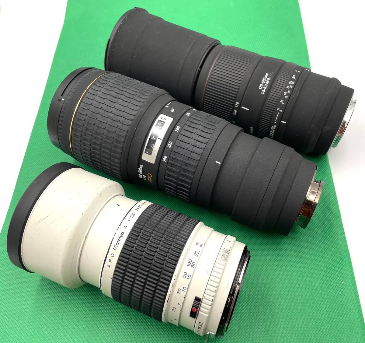 Mamiya APO A 200mm 1:2.8 SIGMA IF EX 100-300mm 1:4D　 APO 170-500mm 1:5-6.3 APO 　sigma 100 300 4 d 4d 170 500 5 6.3