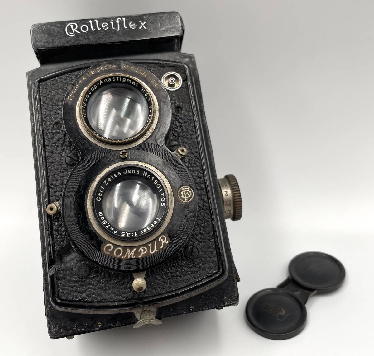 ROLLEIFLEX スタンダード　後期 ? 水準器付　　 フィルター 付　①　ローライフレック rollei flex rolleiflex 7.5 3.8 2.8