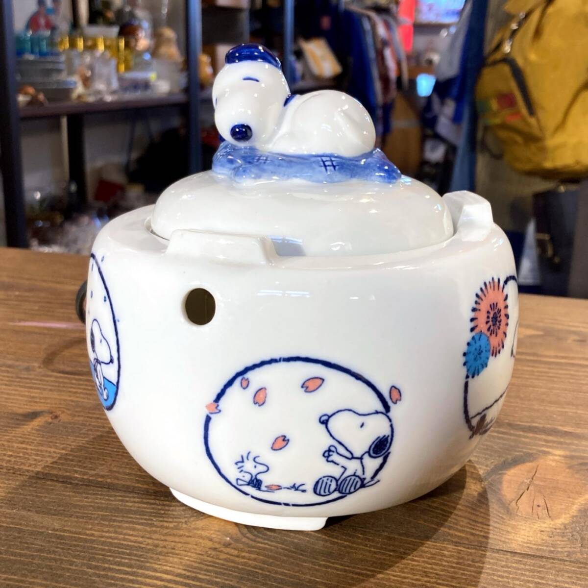 MP419) 90年代 SNOOPY SETO CRAFT 電気コンロ おひとりさま 陶器製 通電確認済み 中古 現状品 / スヌーピー セトクラフト