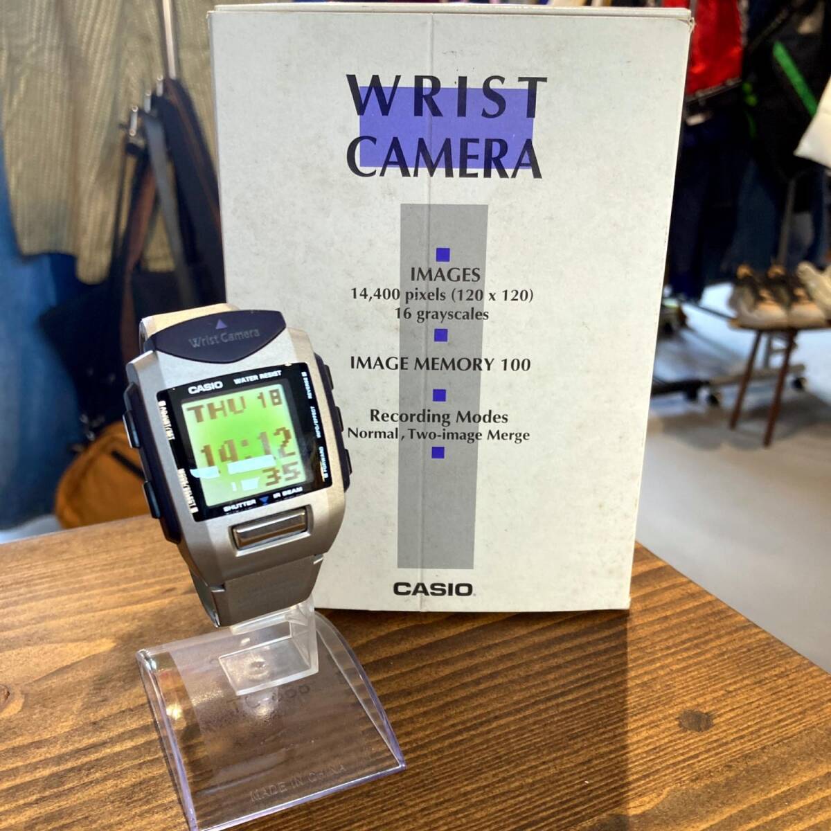 MP425)腕時計 CASIO WQV-1 Wrist Camera 電池交換済み 稼働品 箱付き 中古 現状品 / カシオ デジタル リストカメラ レトロ 平成 ビンテージ