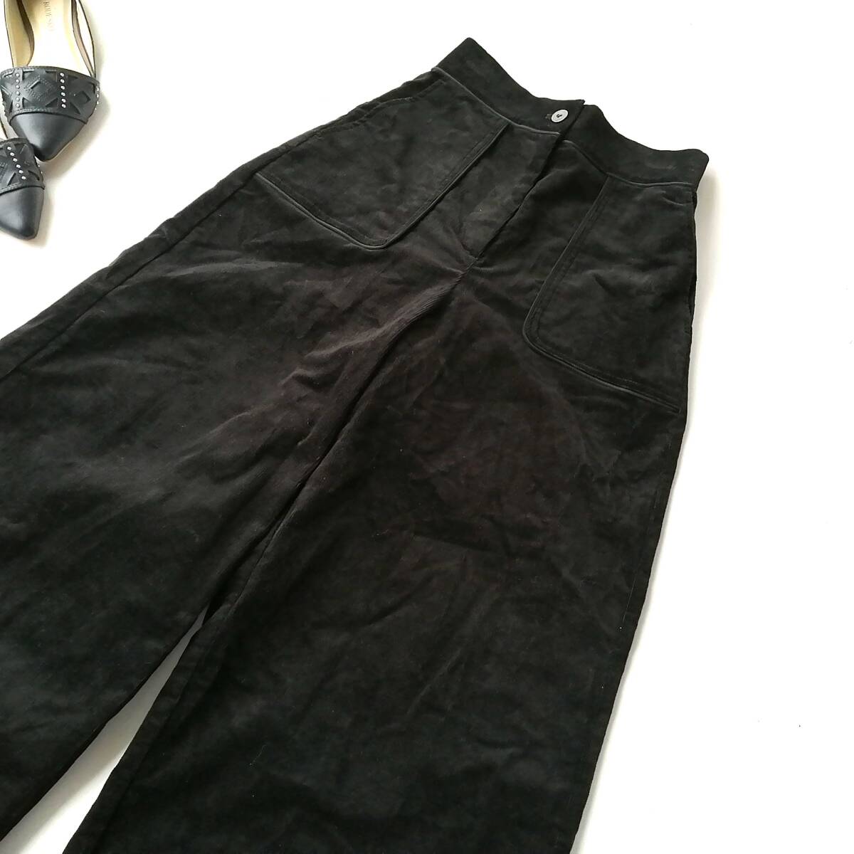 BEAMS HEART ビームスハート レディース♪コーデュロイパンツ ワイドパンツ Ｓサイズ 黒 260630nzc【4点同梱で送料無料】
