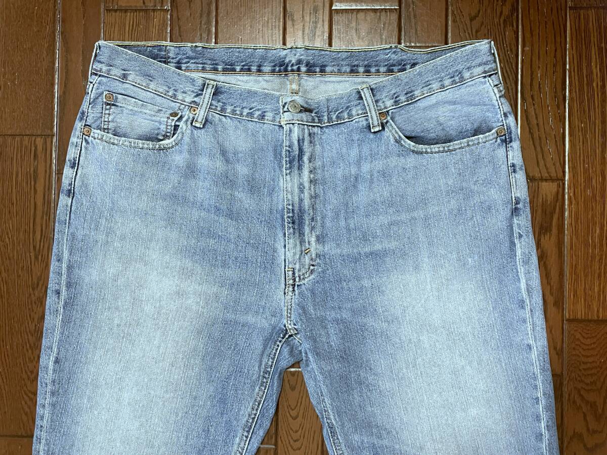 リーバイス Ｌｅｖｉ’ｓ ひげ落ち ブルー ジーンズ w40 ビッグサイズ 大きい デニム パンツ 縦落ち ジッパーフライ ストレート ジーパン