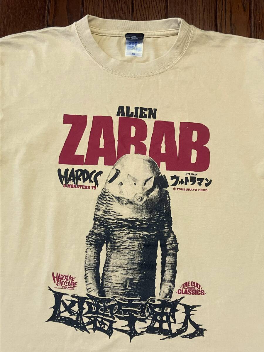ハードコアチョコレート HARDCORE CHOCOLATE ザラブ星人 ZARAB Tシャツ XL ベージュ ウルトラマン 凶悪宇宙人