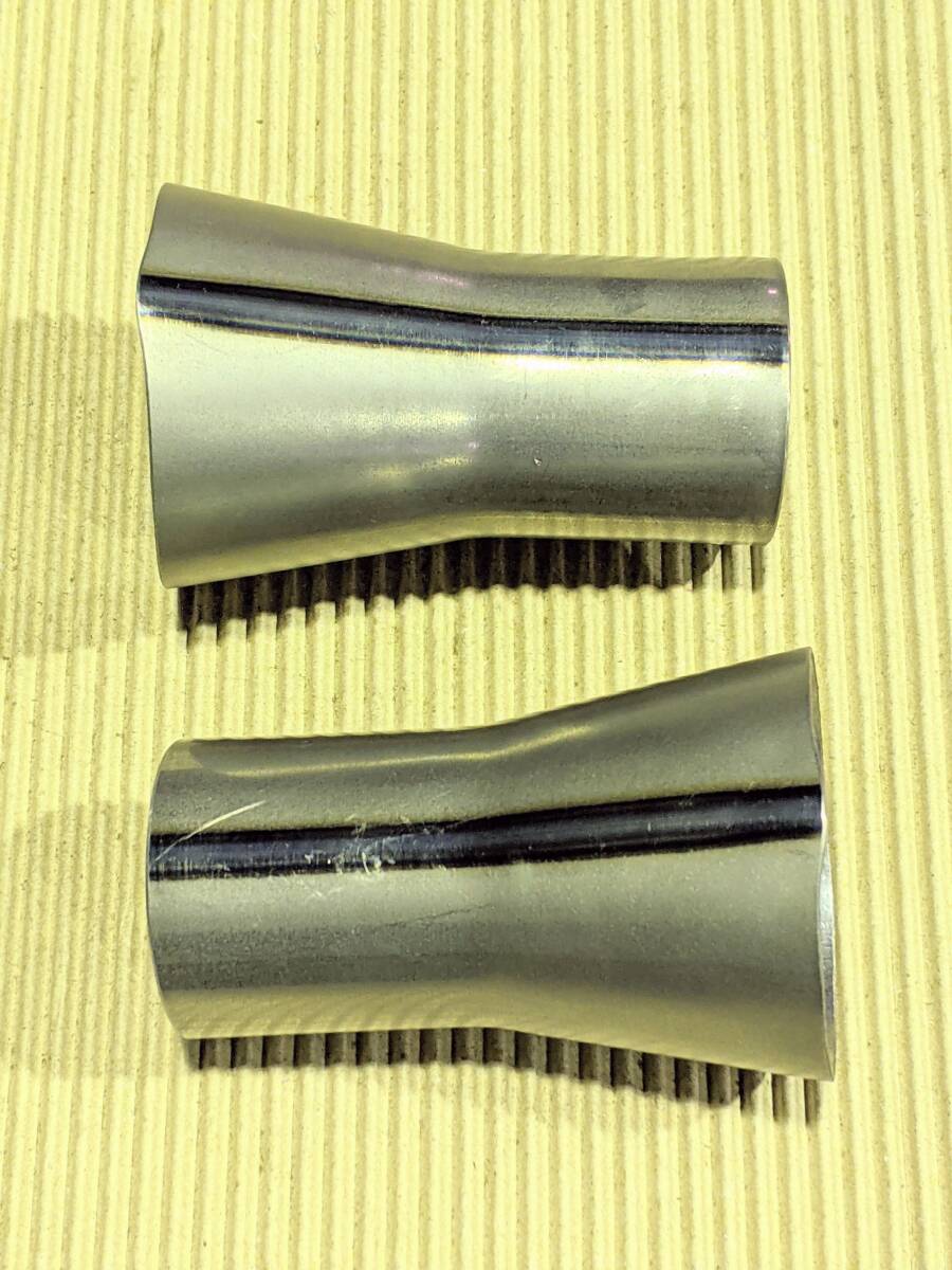 【Φ42.7→Φ60.5　異径変換パイプ】スチール製　フレア加工品　2本セット