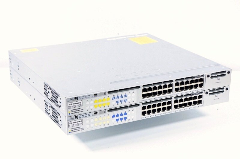 Cisco/シスコ Catalyst C3850シリーズ スイッチ 2台セット▲WS-C3850-24T-S V07 中古