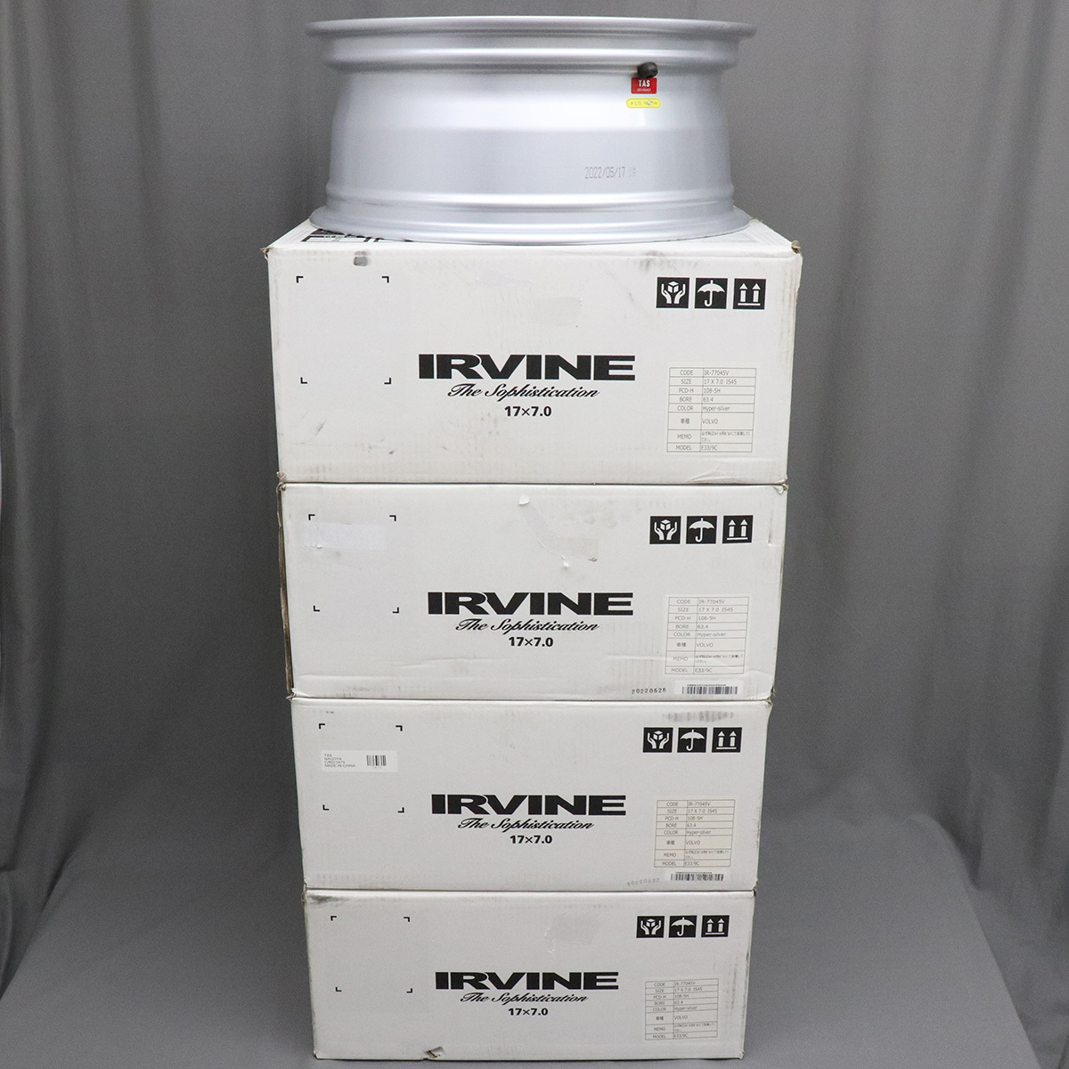 【未使用品・1本未開封】 WEDS IRVINE F01 IR-177045V 17×7.0 IS45 108-5H Hyper-silver ウェッズ アーバイン　ボルボ用アルミホイール×4