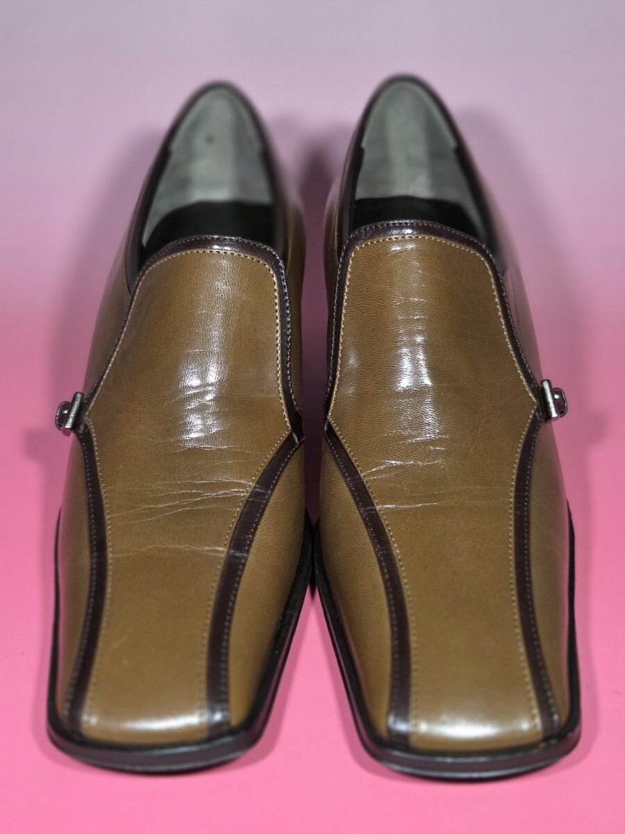 ★新品　未使用《 PRADA》プラダ　婦人靴・茶色×焦げ茶色・36ハーフ　送料無料★ ローファー ビジネスシューズ