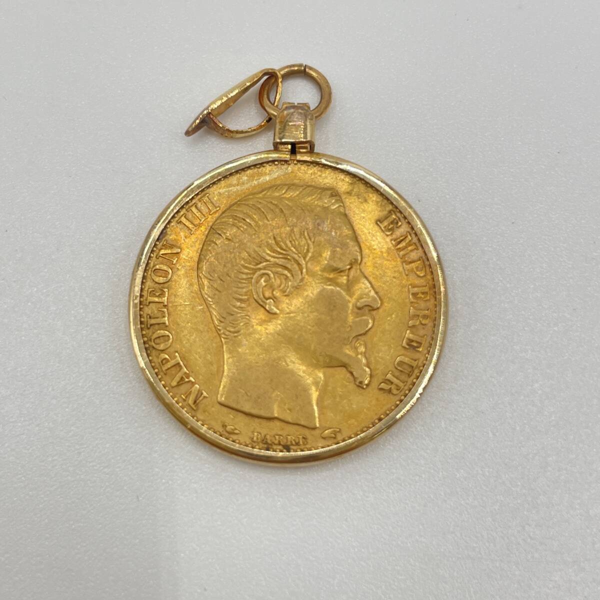 【ナポレオン金貨】1858 フランス 金貨 20フラン ナポレオン三世 無冠 人気 アンティーク ゴールド 資産保全 現物投資