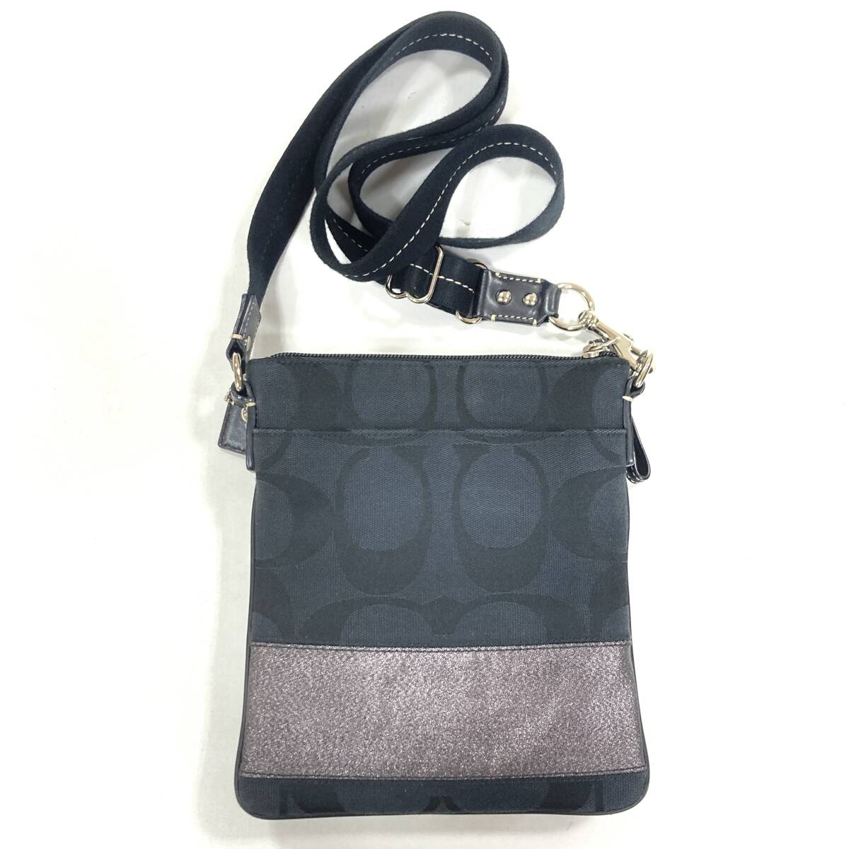 ＃4558 COACH コーチ 現状品 黒 ブラック ショルダーバッグ swag スワッグ クロスボディ サコッシュ 男女兼用