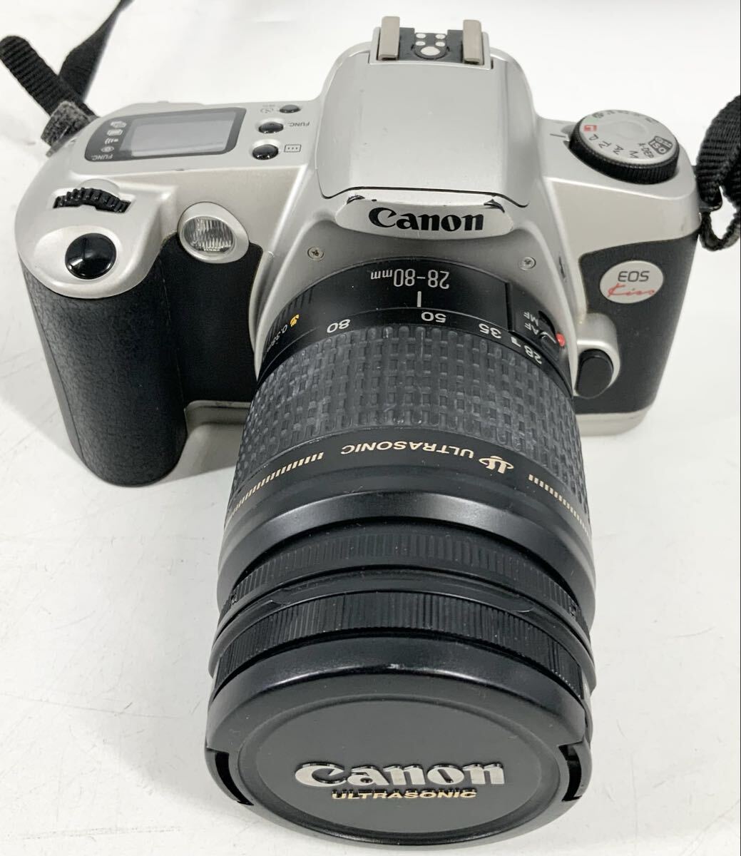 【27】フィルムカメラ　一眼レフカメラ　キャノン　Canon　EOS KISS　現状品　シルバー　ZOOM LENS EF 28-80mm F3.5-5.6　オートフォーカス