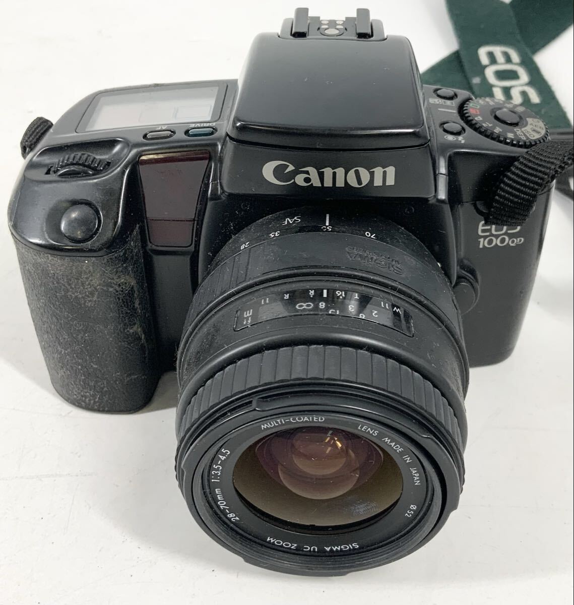 【25】フィルムカメラ　一眼レフカメラ　キャノン Canon EOS 100QD　現状品　ブラック　SIGMA UC ZOOM 28-70mm F3.5-4.5　オートフォーカス