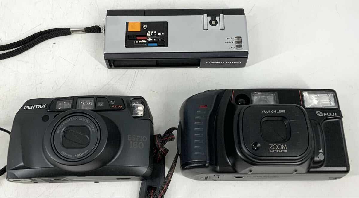 【15】コンパクトフィルムカメラ3点まとめ出品　ペンタックス フジフィルム キャノン　ESPIO160 110ED ZOOM CARDIA 800 DATE　現状品　中古