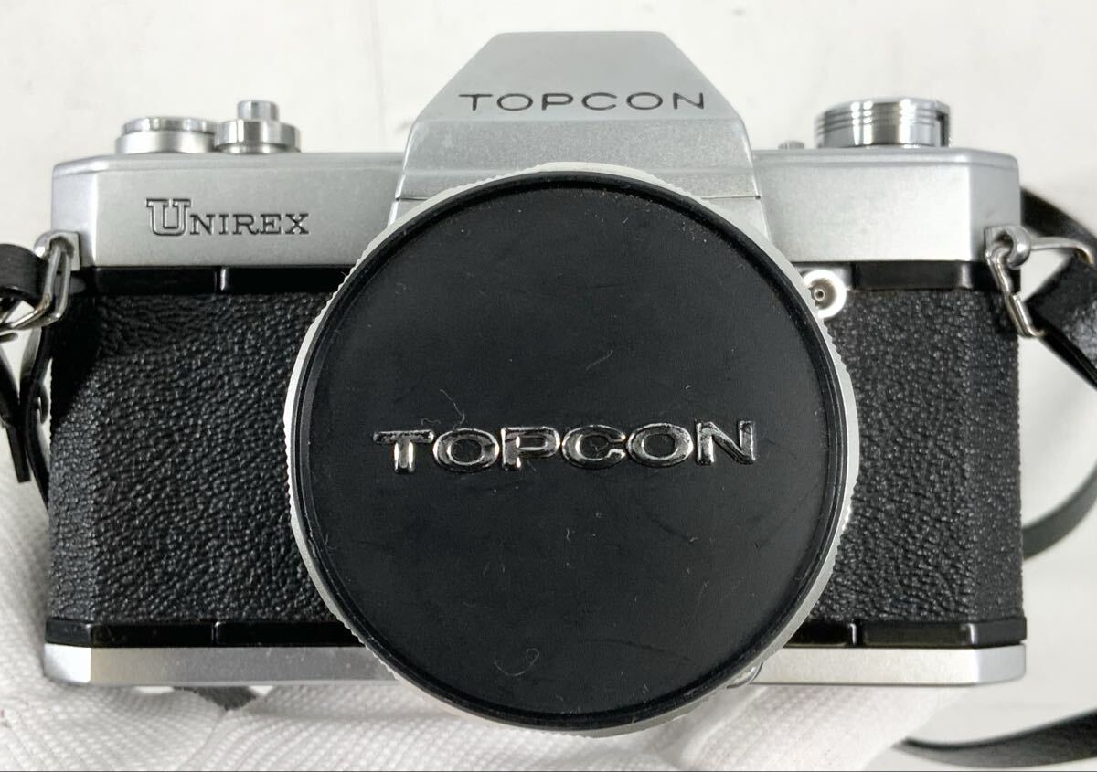 【25】フィルムカメラ　一眼レフカメラ トプコン TOPCON UNIREX　現状品　シルバー　UV TOPCOR 50mm F2　レンズシャッター式　レトロ　中古