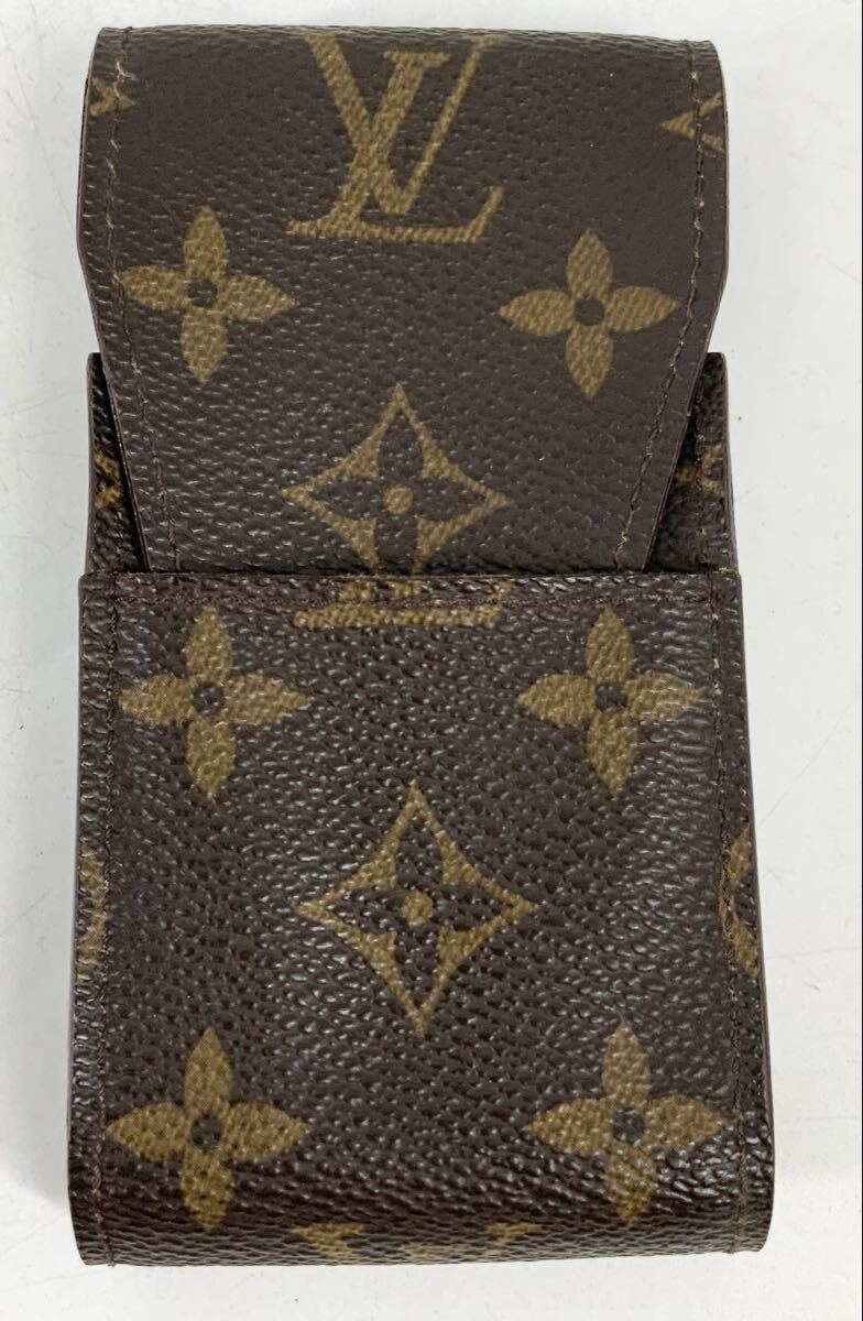 【26】シガレットケース　タバコケース　ルイヴィトン　LOUIS VUITTON　モノグラム　エテュイシガレット　M63024　ブラウン　総柄　中古