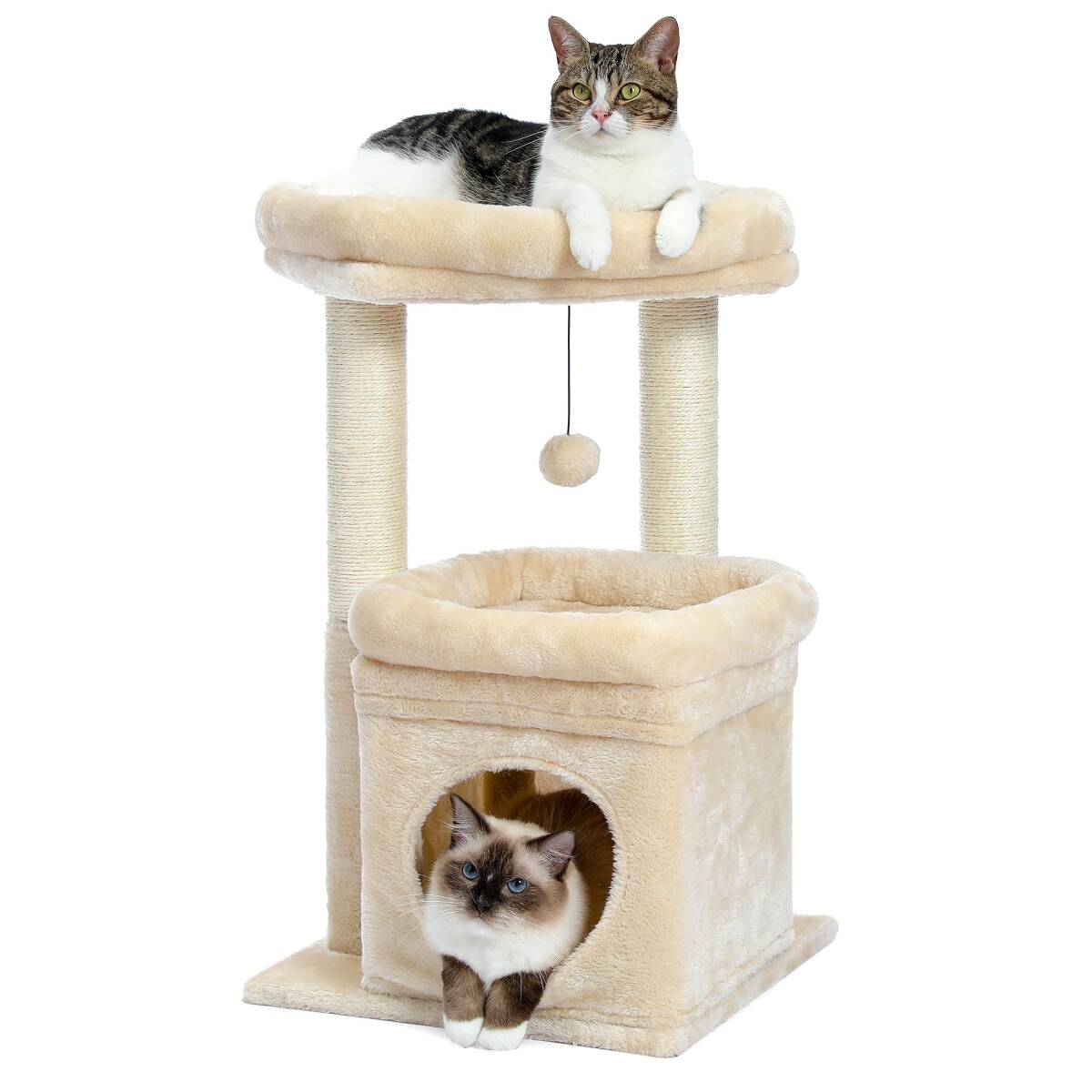 PAWZ Road キャットタワー ミニ 猫タワー 小型 低い 小さめ スリム 据え置き 人気 爪研ぎ 麻紐 猫のおもちゃ コmt